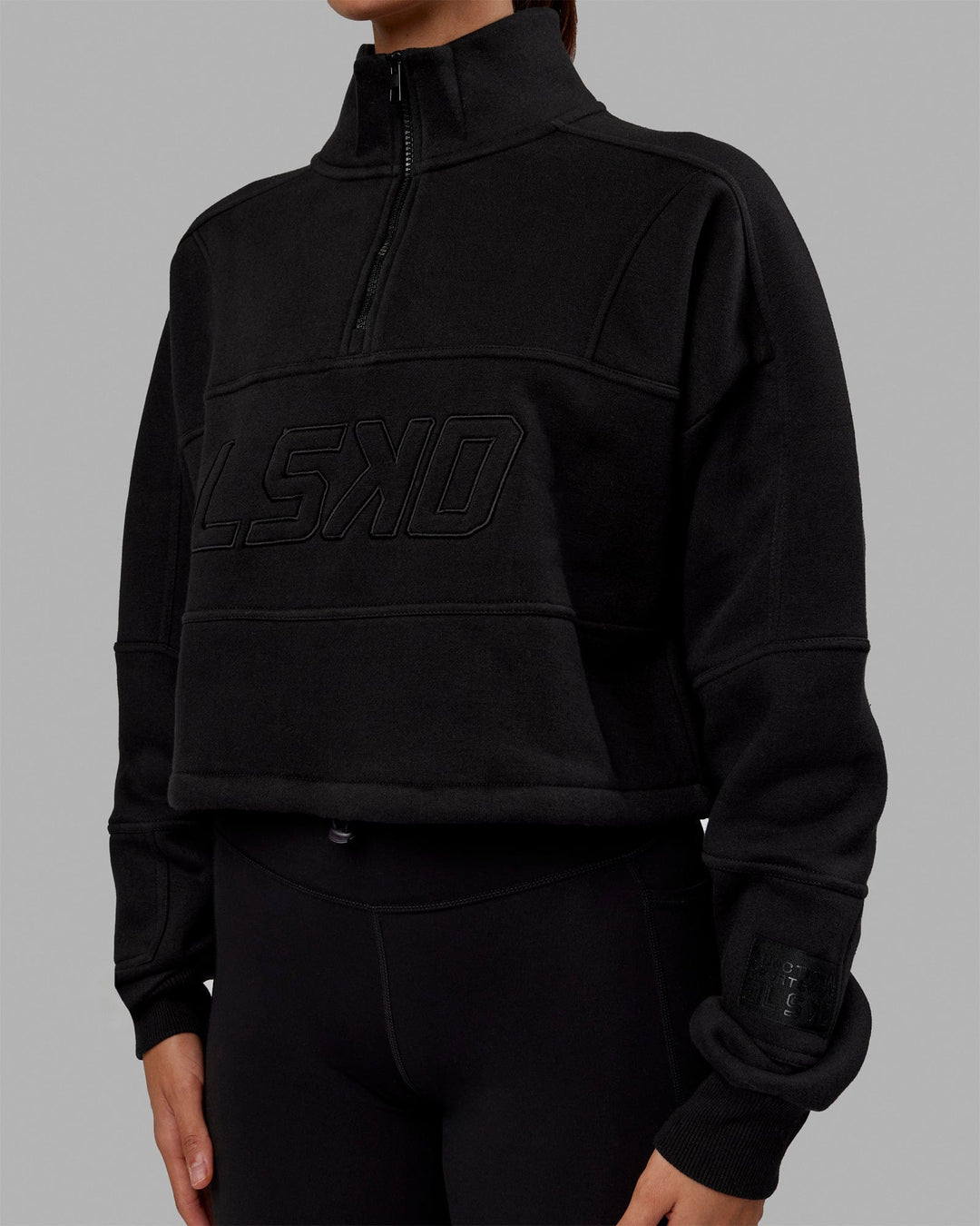 Slam 1/4 Zip Sweater - Black-Black