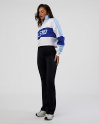 Slam Quarter Zip Sweater - White-Electric Indigo