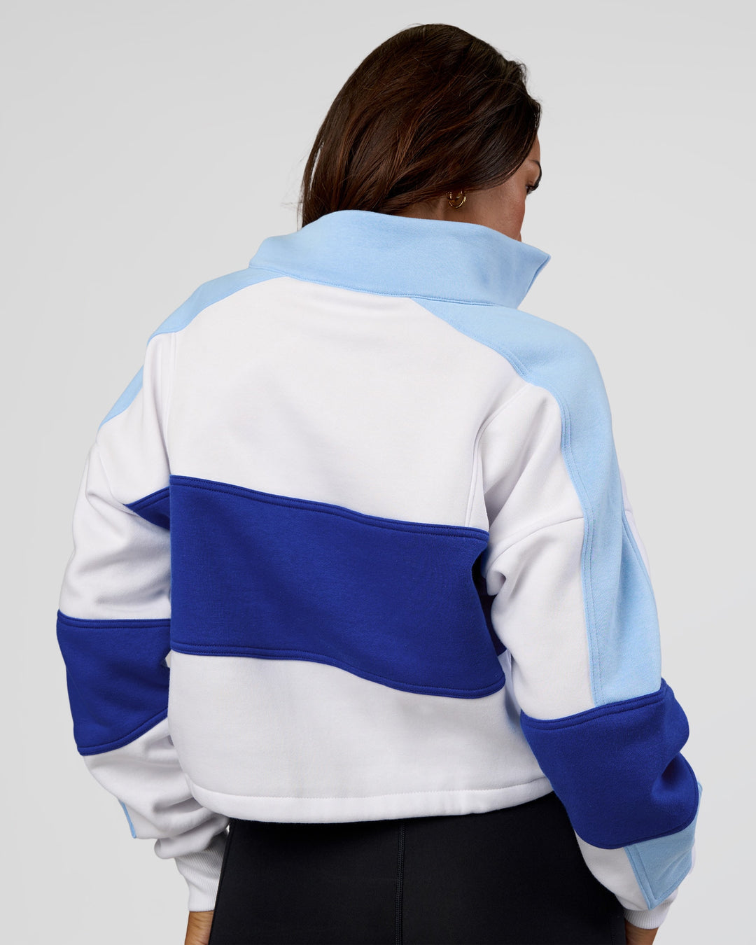 Slam Quarter Zip Sweater - White-Electric Indigo