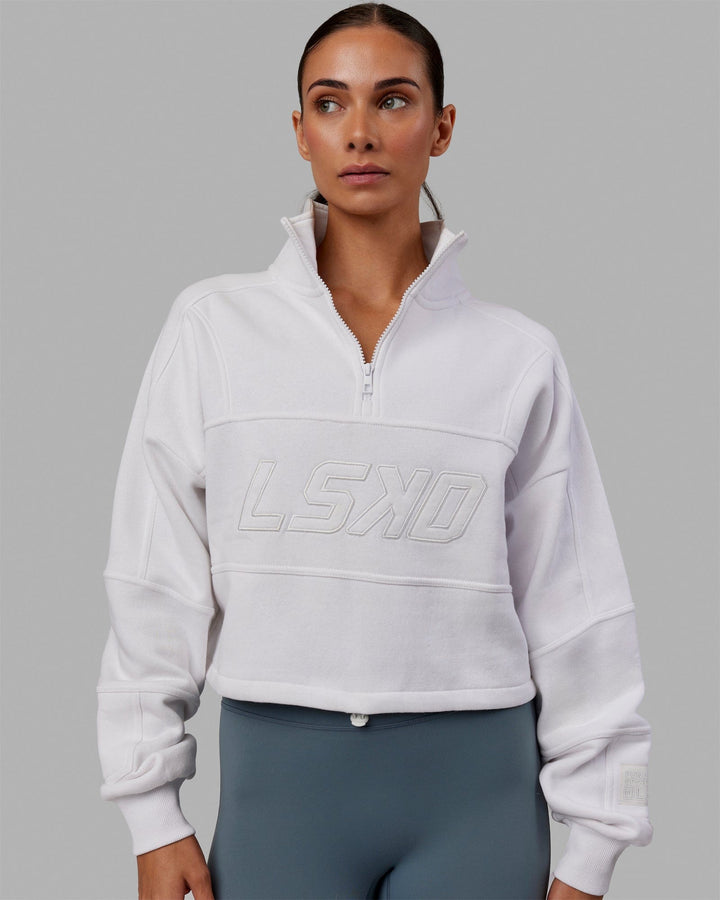 Slam 1/4 Zip Sweater - White-White
