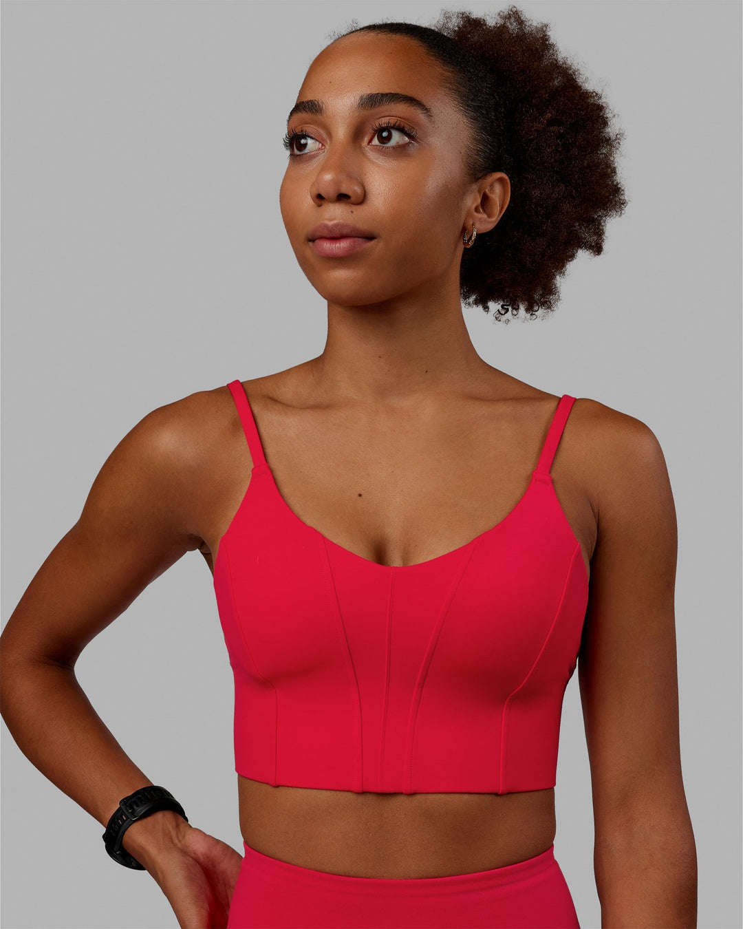 Woman wearing Streamline Bra - Scarlet