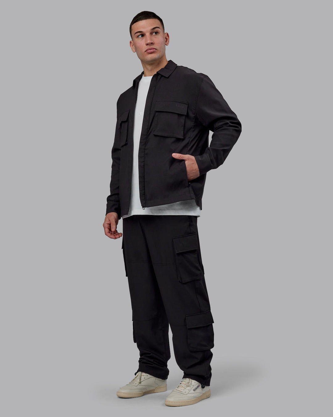 Man wearing Street-Tech Jacket - Black