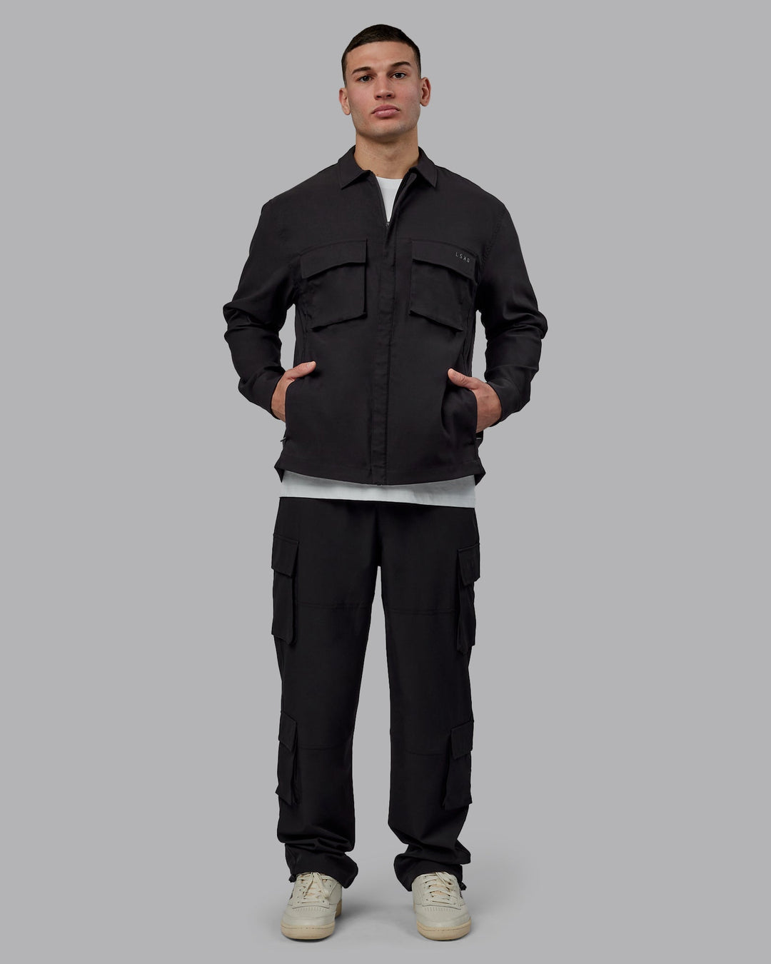 Man wearing Street-Tech Jacket - Black