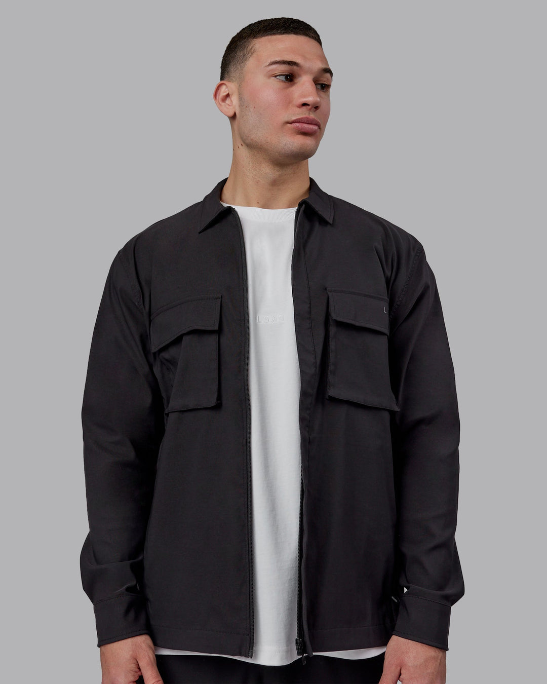 Man wearing Street-Tech Jacket - Black