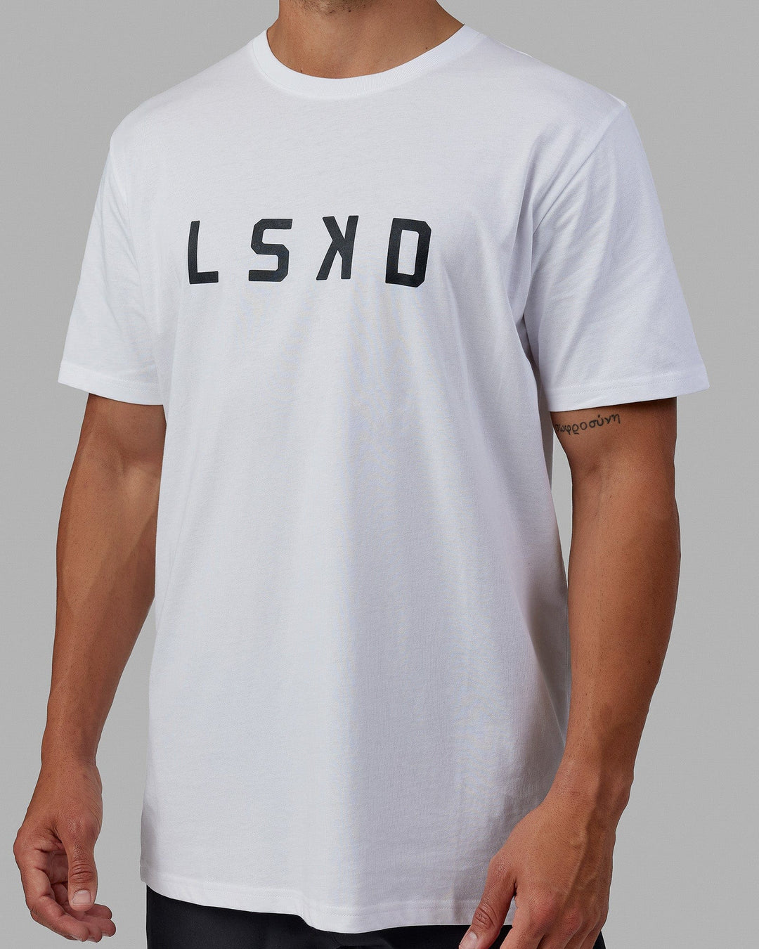 Man wearing Structure Tee - White-Black