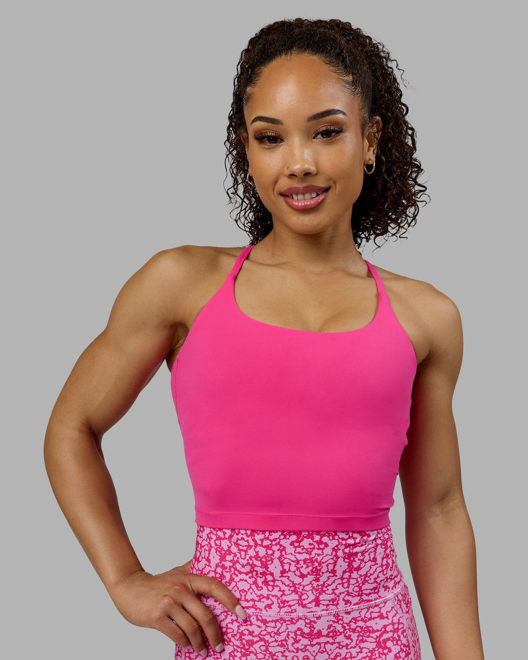 Twist Tank With Shelf Bra - Ultra Pink