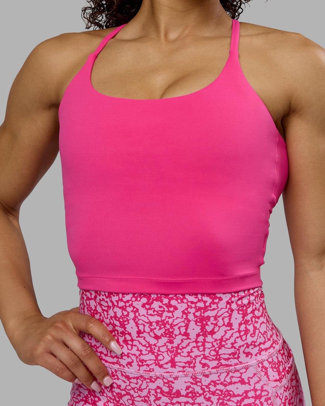 Twist Tank With Shelf Bra - Ultra Pink