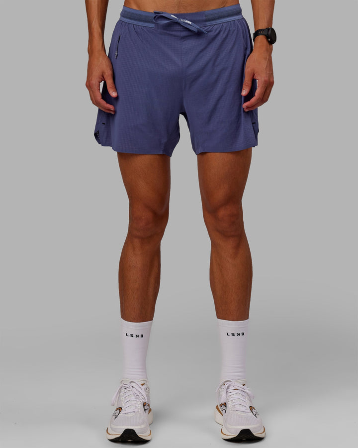 Man wearing UltraAir 5&quot; Lined Performance Shorts - Future Dusk-Reflective
