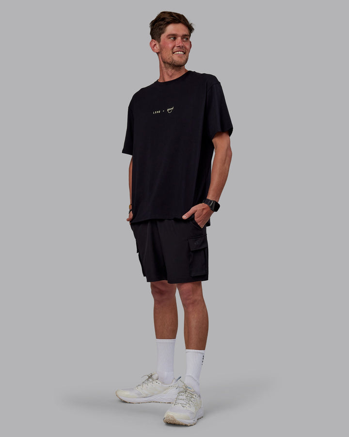 Man wearing The Good Human Factory FLXCotton Tee Oversize - Black
