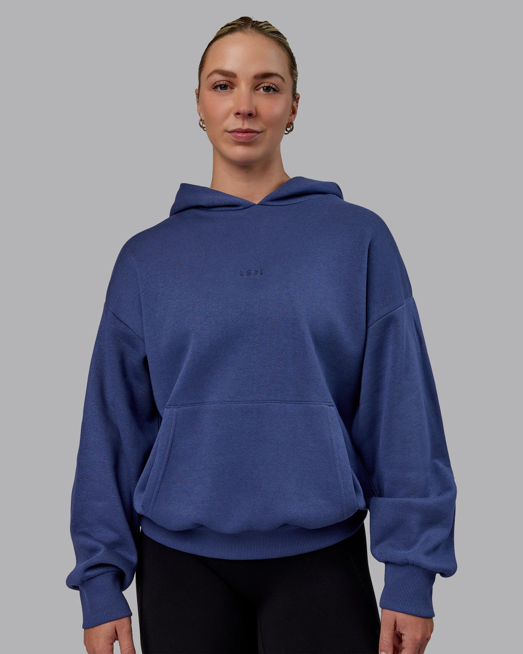 Woman wearing Unisex MVP Hoodie Oversize - Future Dusk