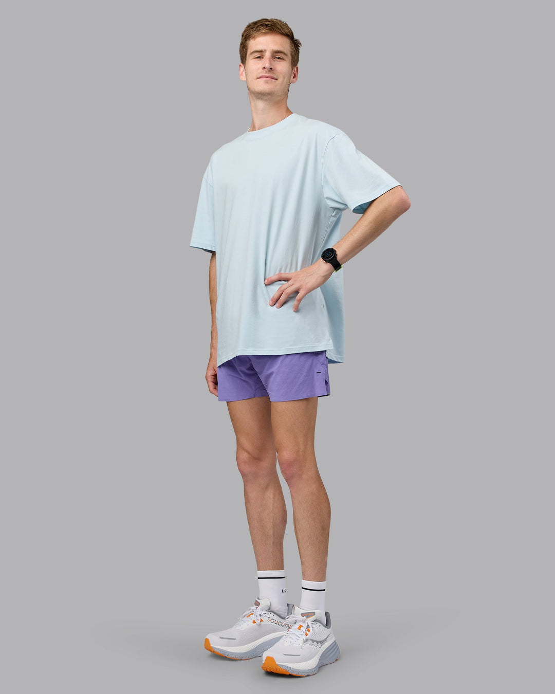 Unisex Push Boundaries FLXCotton Tee Oversize - Light Cyan-White