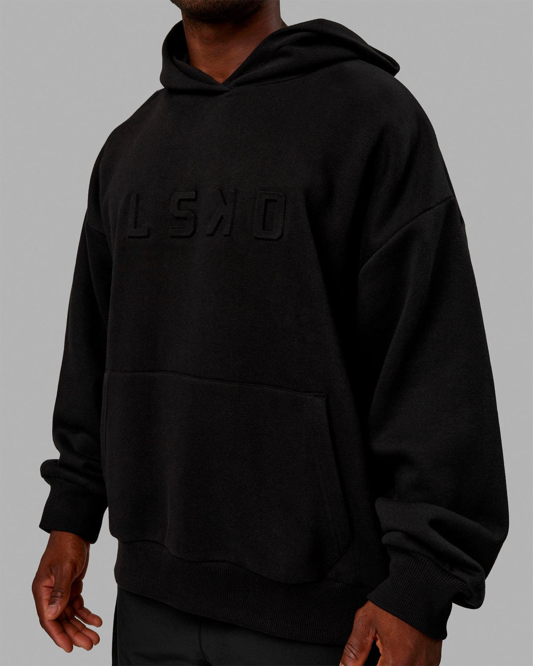 Unisex Stamped Hoodie Oversize - Black