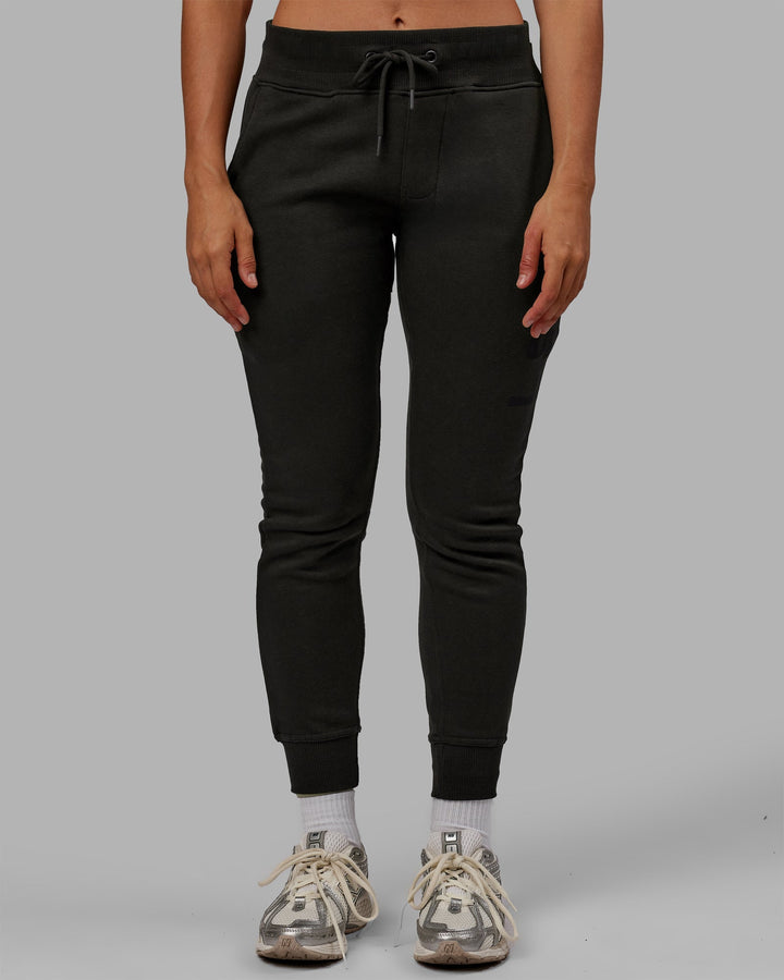 Woman wearing Unisex Structure Joggers - Pirate Black-Black