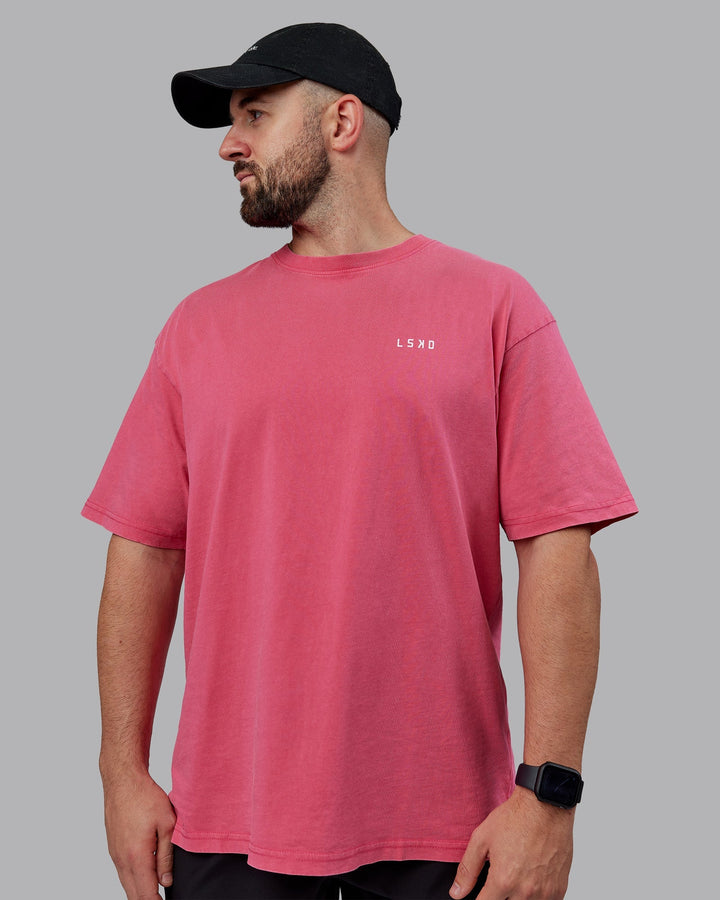 Unisex Washed Empower Tee Oversize - Berry Pink-Pastel Orchid
