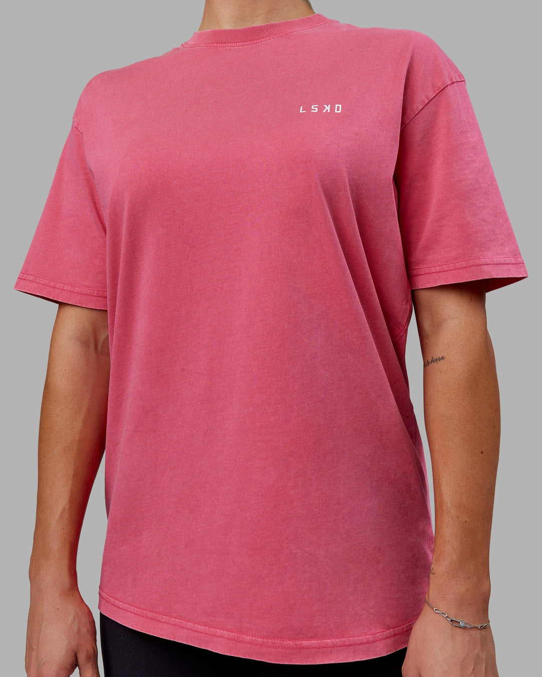 Unisex Washed Empower Tee Oversize - Berry Pink-Pastel Orchid