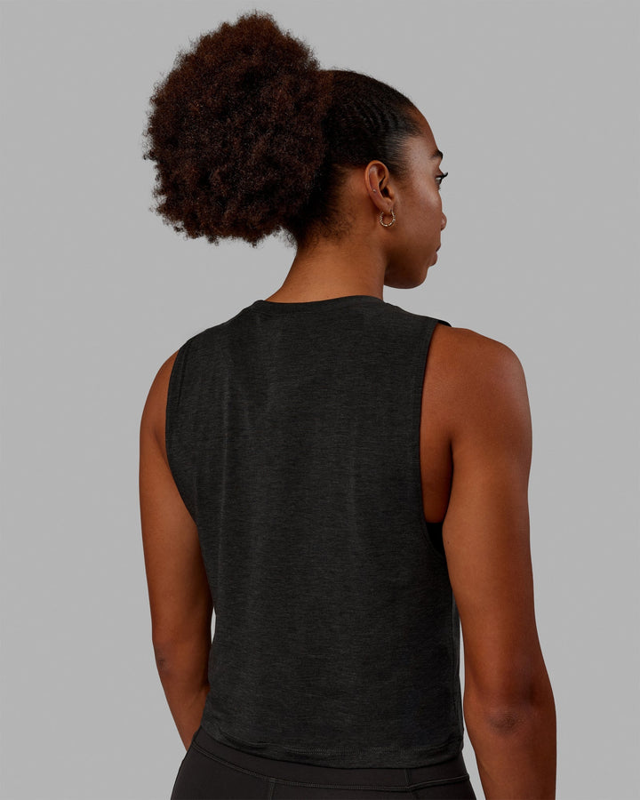 Vital 1% Better Cropped Training Tank - Charcoal Marl-White
