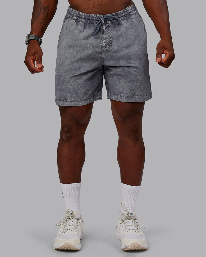 Man wearing Washed Daily 7&quot; Shorts - Circular Grey
