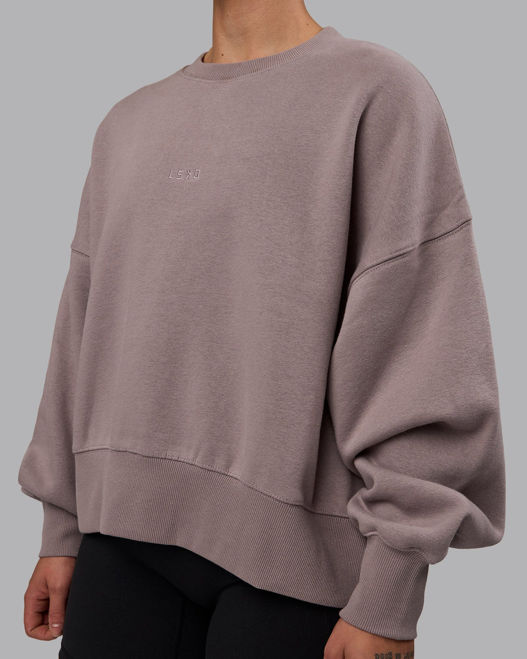 Woman wearing MVP Oversized Sweater - Greyish Purple