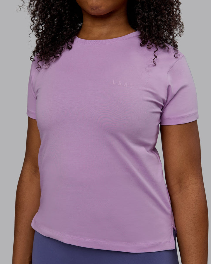 Woman wearing Deluxe PimaFLX Tee - Light Violet
