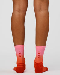 Run Performance Quarter Socks - Pink Ombre