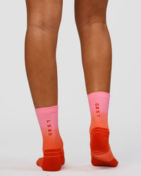 Run Performance Quarter Socks - Pink Ombre
