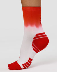 Run Performance Quarter Socks - White-Flame Ombre | Thumbnail Index: 1