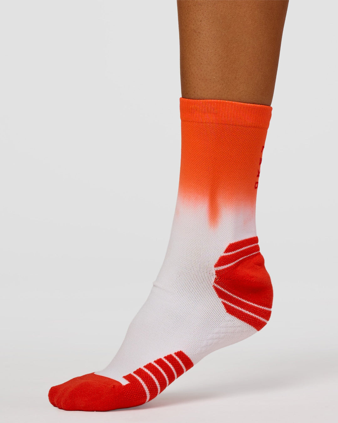 Run Performance Quarter Socks - White-Orange Ombre