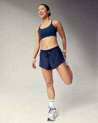 Woman wearing Accelerate 3" Running Short - Future Navy | Size:S