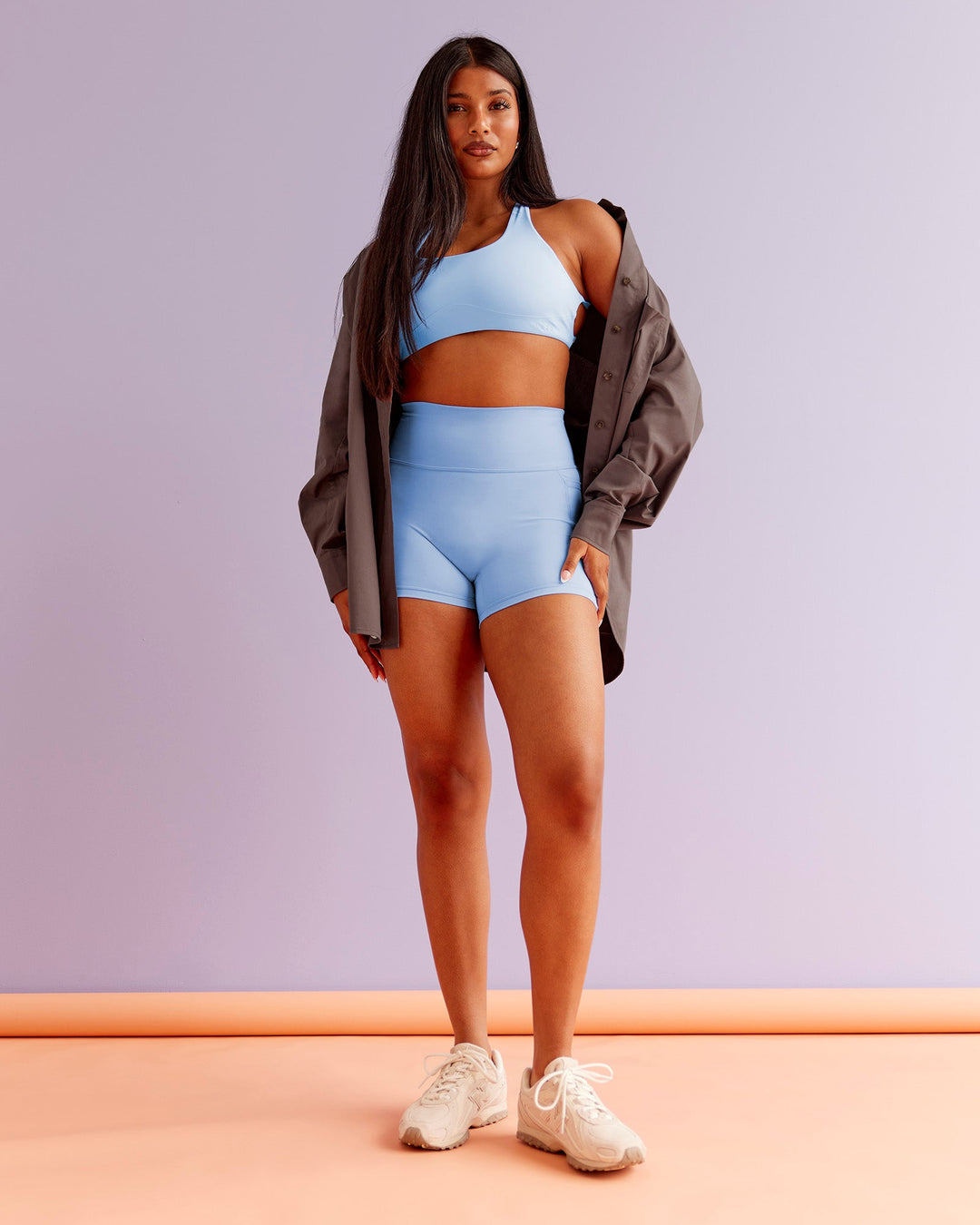 Woman wearing Aspire Sports Bra - Open Air | Model:Nikki | Size:S - view 4