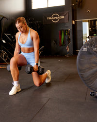 Woman wearing Stamina Sports Bra - Open Air | Model:Paris | Size:S