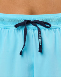 Woman wearing GG Accelerate 3" High-Rise Running Short - Future Navy-Baltic Sea | Model:Grace | Size:S
