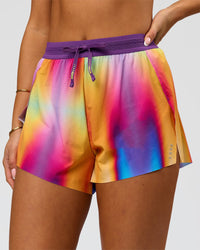Woman wearing Accelerate 3" High-Rise Running Short - Radiate Print | Model:Bianca | Size:S
