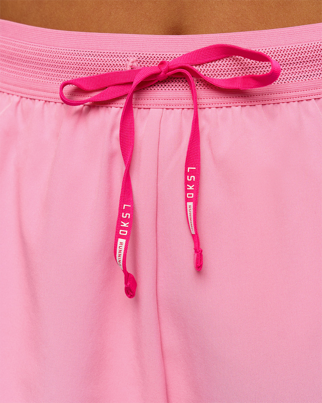 Woman wearing Accelerate 3" High-Rise Running Short - Ultra Pink-Candy Pink | Model:Bianca | Size:S