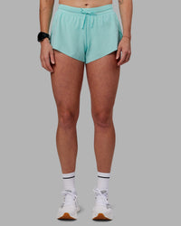 Woman wearing Accelerate 3" Running Short - Island Paradise | Set:true | Angle:front | Model:Shae | Size:S