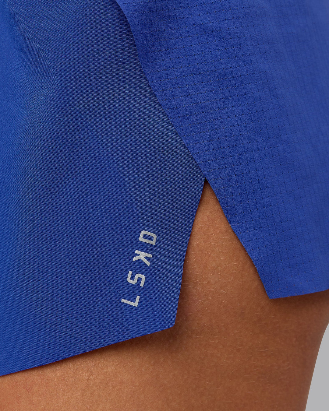 Woman wearing Accelerate 3&quot; Run Short in Power Cobalt | Model:Shalem | Size:S