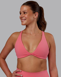 Woman wearing Agile Sports Bra - Pink Lemonade | Model:Phoebe | Size:S