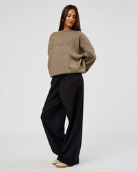 Woman wearing All Day Active Knitted Sweater - Taupe Ash | Model:Bianca | Size:S | Thumbnail Index: 7