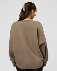 Woman wearing All Day Active Knitted Sweater - Taupe Ash | Model:Bianca | Size:S | Thumbnail Index: 8