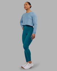 Woman wearing Breeze Long Sleeve Training Tee - Glacier Lake | Model:Ayla | Size:S