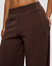 Woman wearing CF Elevate SoftTouch Pintuck Wide Leg Pant - Hot Chocolate | Model:Jordan | Size:S