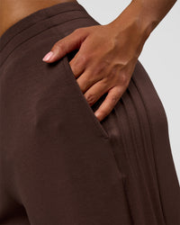 Woman wearing CF Elevate SoftTouch Pintuck Wide Leg Pant - Hot Chocolate | Model:Jordan | Size:S