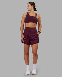 Woman wearing Challenger 5" Lined Performance Short - Cherry Lacquer | Model:Keisha | Size:S