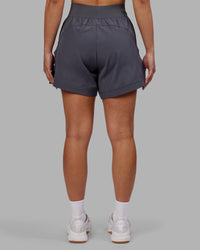 Woman wearing Challenger 5" Lined Performance Short - Dark Storm | Model:Ayla | Size:S