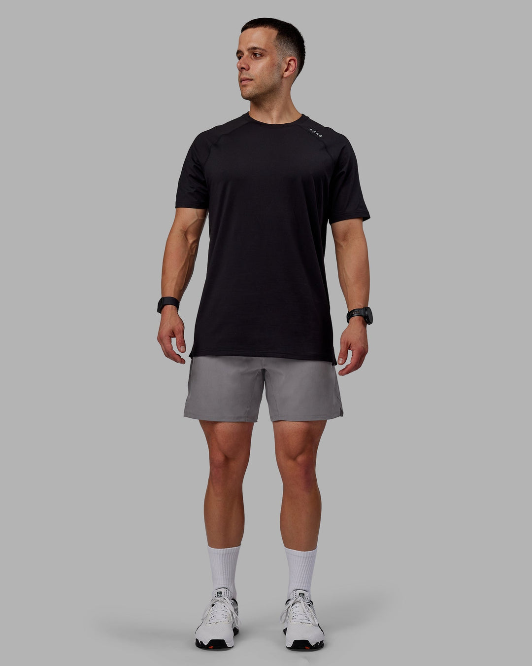 Man wearing Challenger 6&quot; Performance Shorts - Storm Front