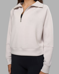 Woman wearing Elevate SoftTouch 1/2 Zip Sweater - Clay-Clay | Model:Phoebe | Size:S