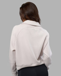 Woman wearing Elevate SoftTouch 1/2 Zip Sweater - Clay-Clay | Model:Phoebe | Size:S