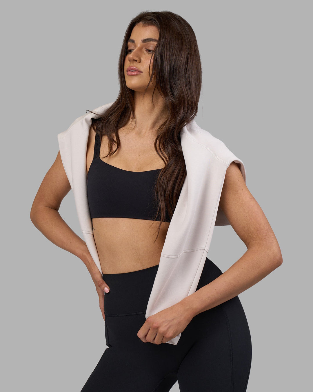 Woman wearing Elevate SoftTouch 1/2 Zip Sweater - Clay-Clay | Model:Phoebe | Size:S