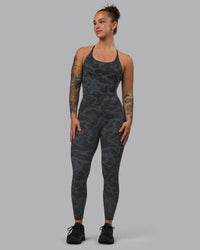 Woman wearing Elixir Active Tank - Tranquil-Black
