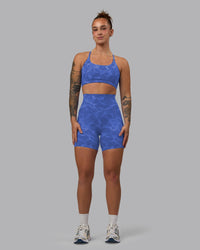 Woman wearing Elixir Ultra High-Rise 6" Short Pockets - Tranquil-Power Cobalt