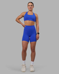 Woman wearing Elixir Ultra High-Rise 6" Short - Power Cobalt | Model:Keisha | Size:S